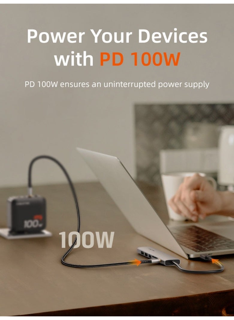 CABLETIME ULTRA SLIM ALUMINUM MULTIPORT 7 IN 1 USB-C HUB COMPATABLE WITH MACBOOK PRO - Image 5